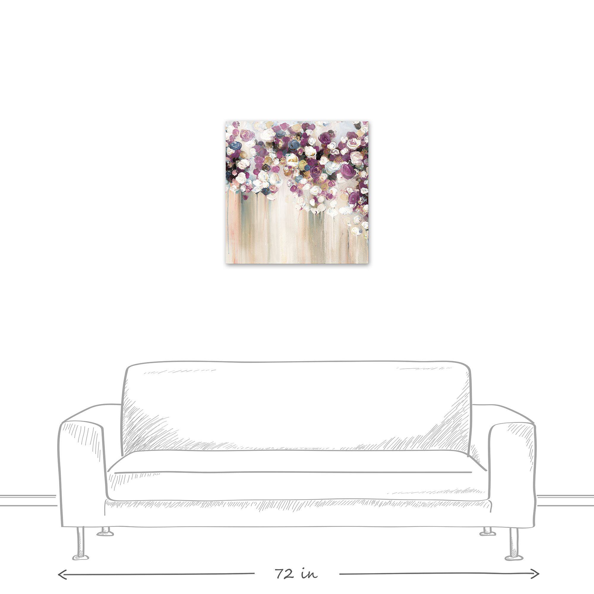 Painted Purple Flowers 24" x 24" Canvas Wall Art